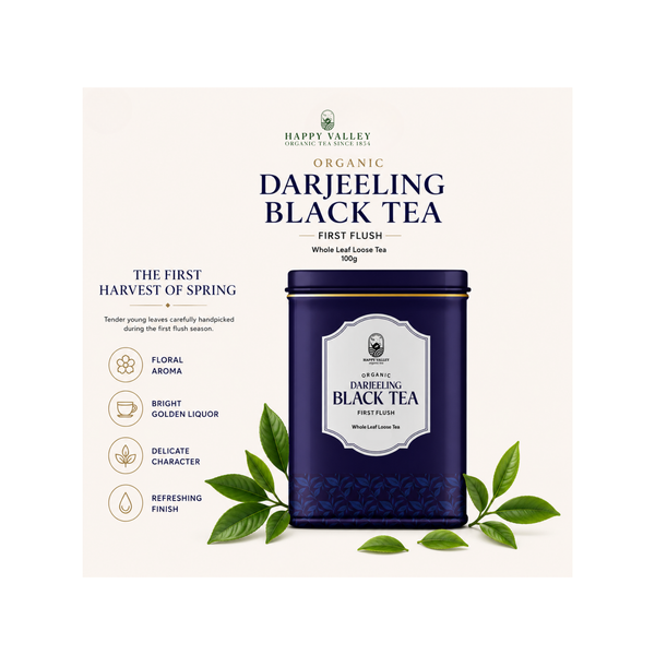 Organic Darjeeling Black Tea First Flush Whole Leaf Loose Tea