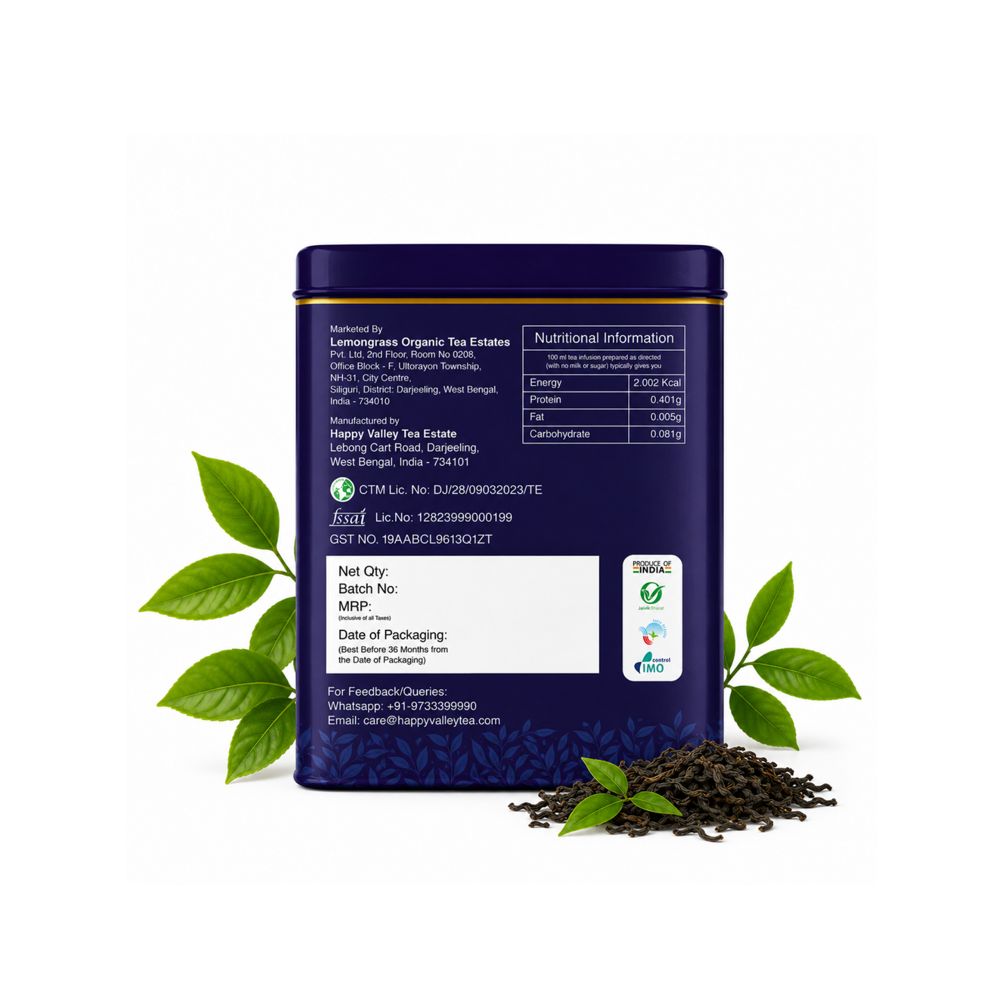 Black tea caddy product