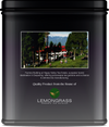 Darjeeling roasted black tea tin displayed with plantation origin visual.
