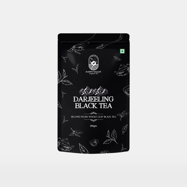 Happy Valley's branding on a Darjeeling Black Tea Second Flush Whole Leaf Black Tea